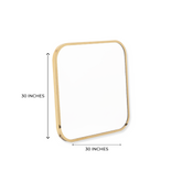 Square Mirror with Rounded Corners and Gold Frame